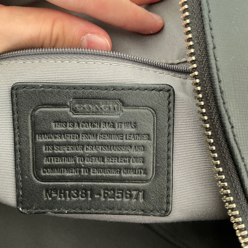 Coach Peyton Cora Domed Satchel Black Saffiano Leather Handbag Silver Hardware - Picture 7 of 8